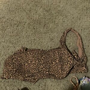 Leopard Print wrap bikini top